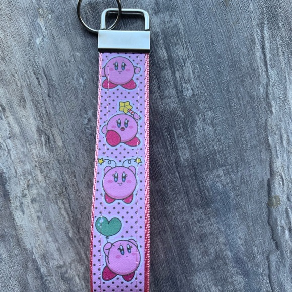 Cute Kirby theme wristlet, key fob - Picture 5 of 5